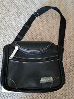 NEW Black Faux Leather Travel Bag